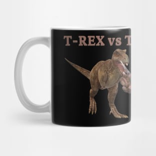 t-rex vs triceratops Mug